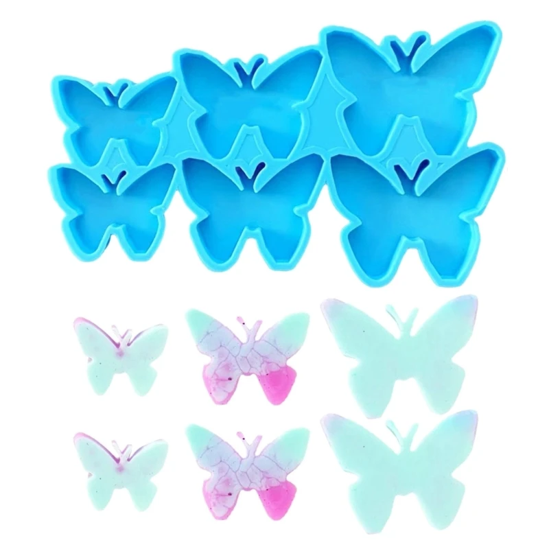 DIY 6 Cavity Butterfly Shape Earrings Silicone Mold Handmade Jewelry Keychain Necklace Pendant Charms Epoxy Resin Casting Mould