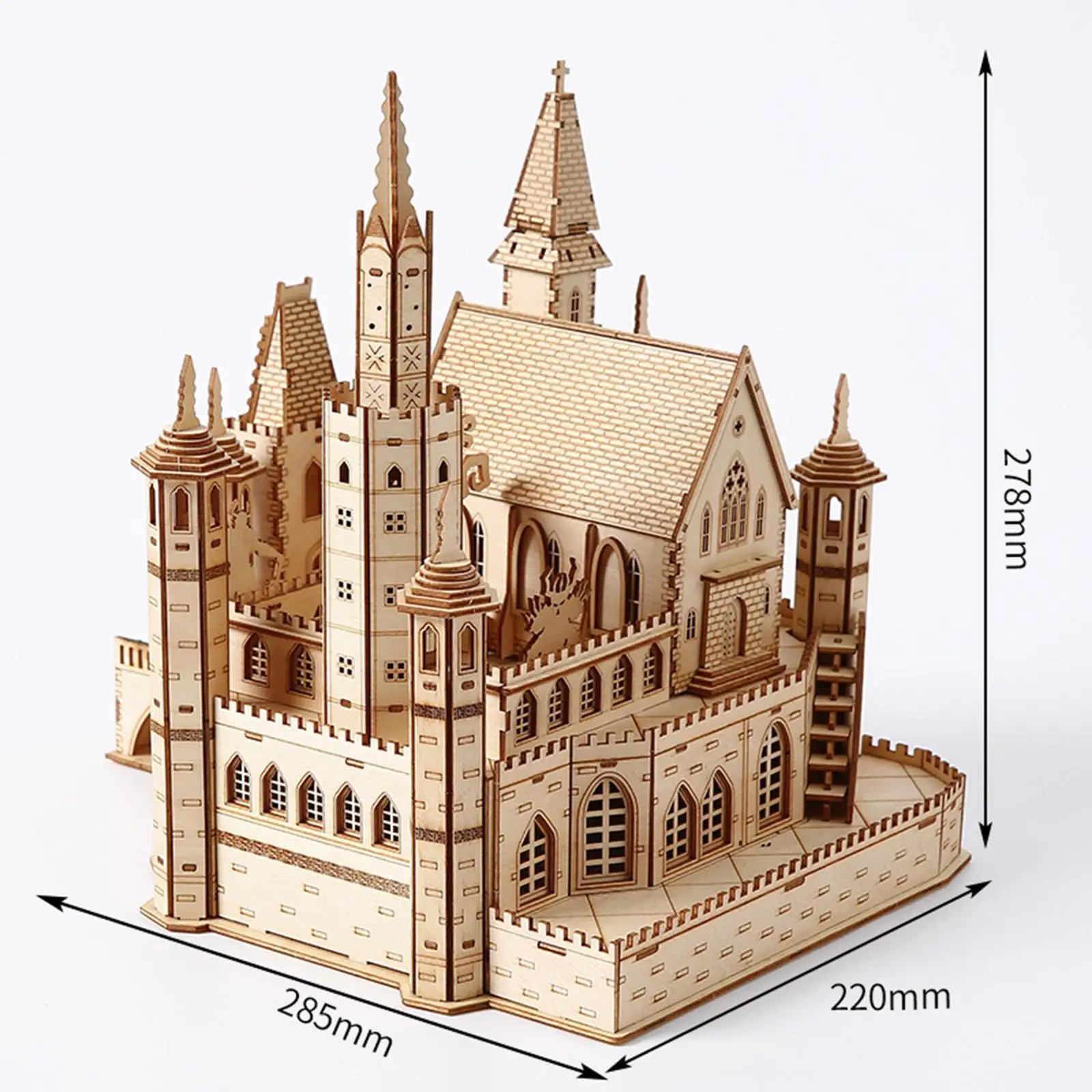 3D Wooden Castle Puzzle Craft Creative DIY Project for Adults Kids Gift