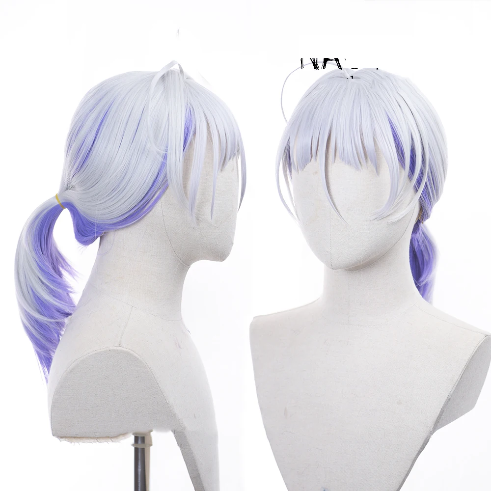 Paradox Live Natsume Ryu Wig Ponytail The Cat’s Whiskers Hair Gradient Silver Purple Cosplay Wig Halloween Hair Ryu Shoes