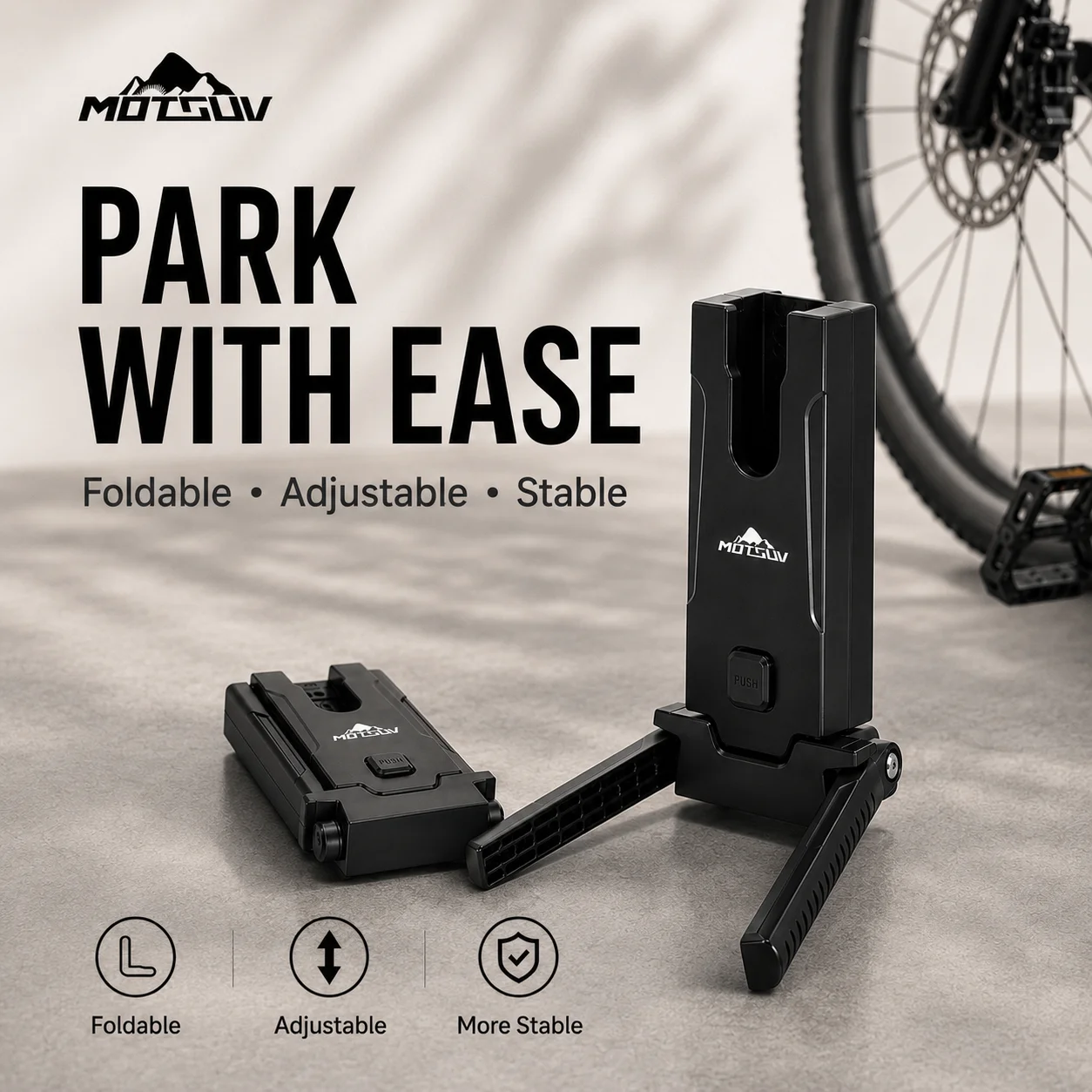 

Bicycle Side Stand Parking Rack Rotation Universal Convenient Frame Mount Rear Kickstand for road bike Motorcycle width 55-95mm