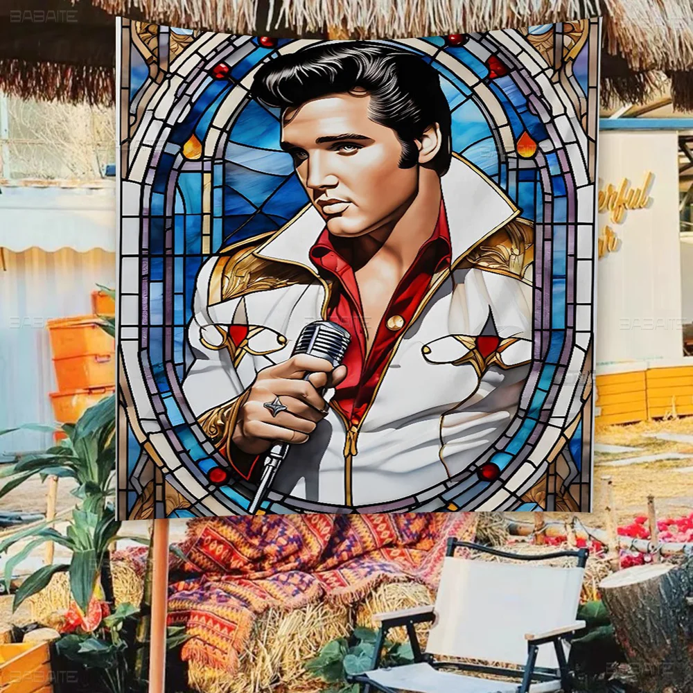 Singer E-Elvis p-presleys Large Size Flags Printing Patterns Interesting Birthday Party Decorations Banner