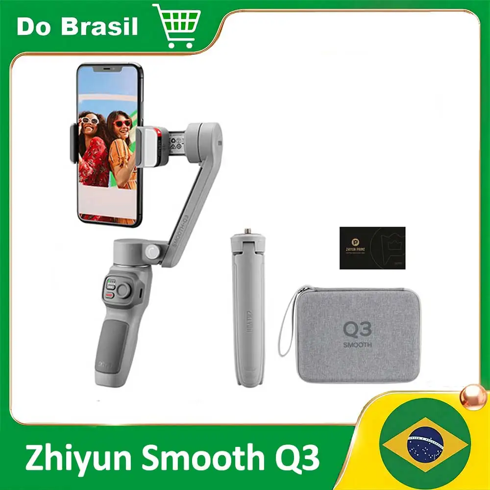 【Do Brasil】ZHIYUN Smooth Q3 Gimbal Smartphone 3-Axis Phone Gimbals Portable Stabilizer for iPhone 14 pro max/Xiaomi/Huawei