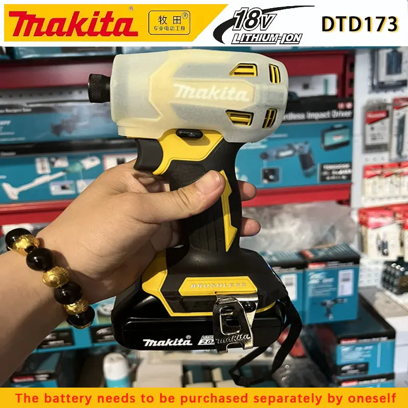 

Makita DTD173 18V Brushless Impact Driver Lithium Cordless Electric Drill Power Tool Multifunction Household Tool（No Battery）