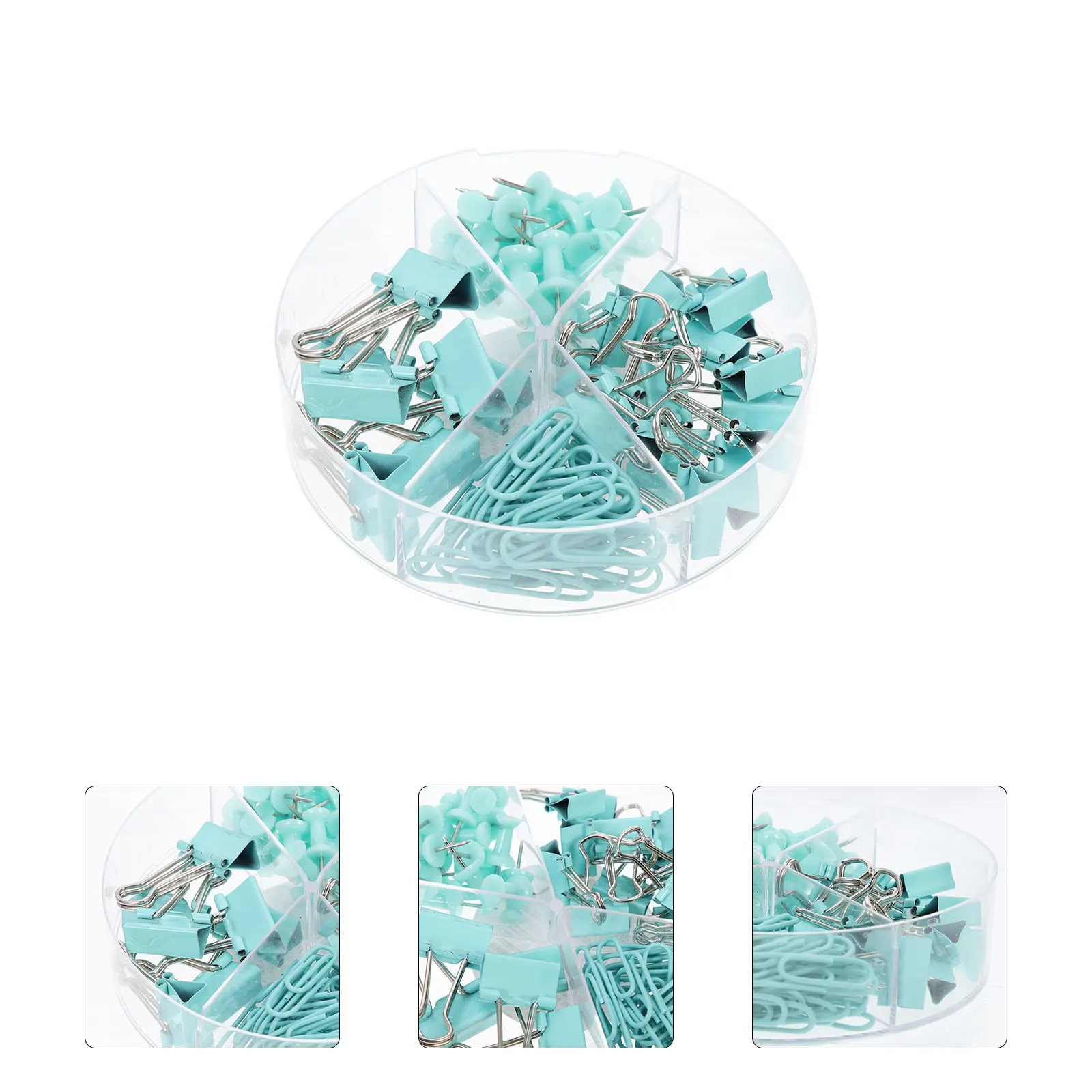 1 Set Office Paper Clips Iron Thumb Tacks Multi-Functional Binder Clips Portable Sorting Supplies Gold Bulletin Board Tool Kit