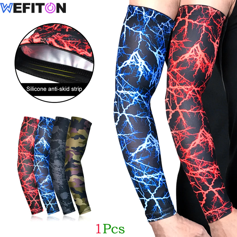 1Pcs UV Sun Protection Arm Sleeves for Men Women Youth - Tattoo Cover Up - UPF 50 Sports Compression Cooling Cycling Arm Sleeve