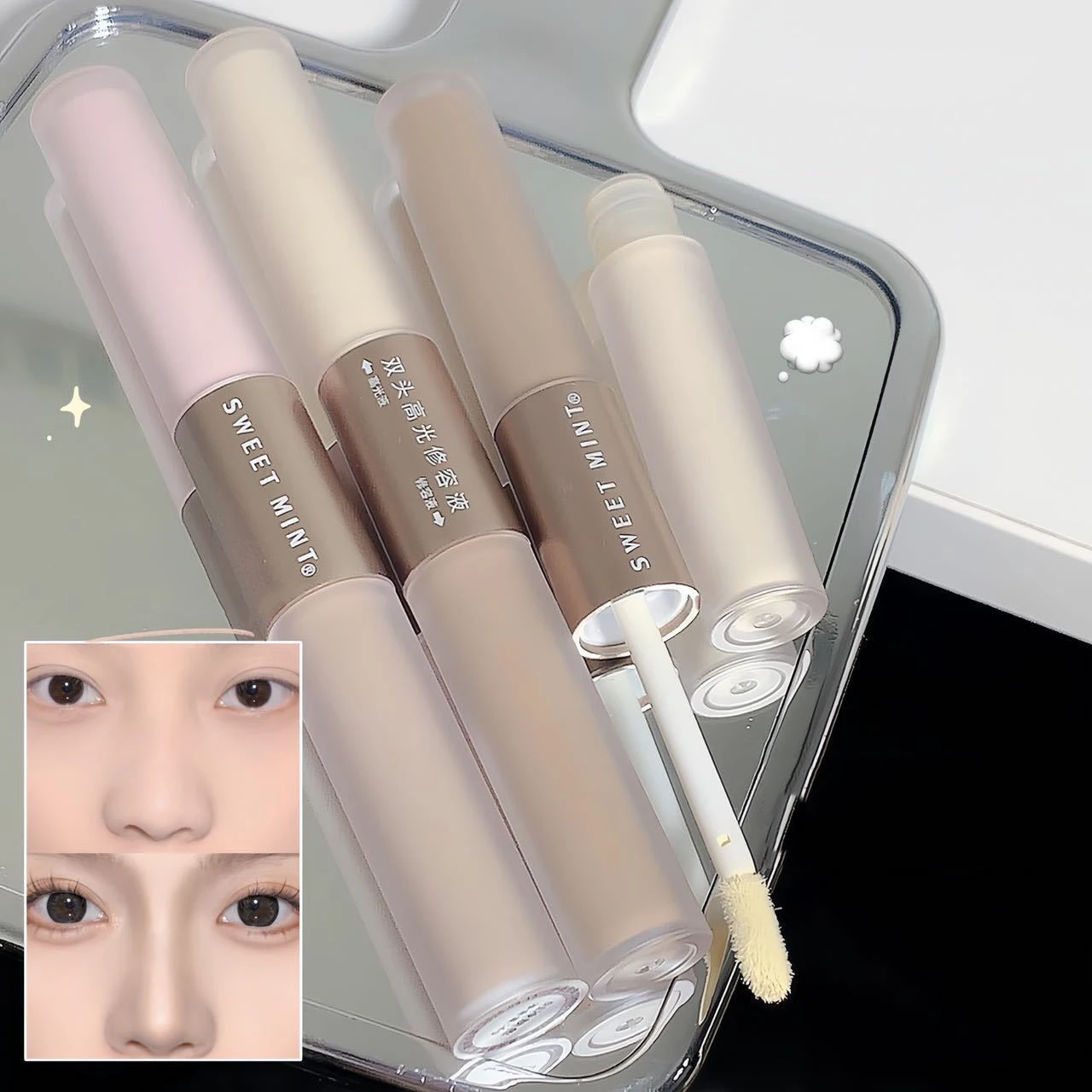 Double-ended Matte Contour Stick Face Bronzer Makeup Liquid Waterproof Contouring Hlighlighter Contouring Makeup Stick Cosmetics