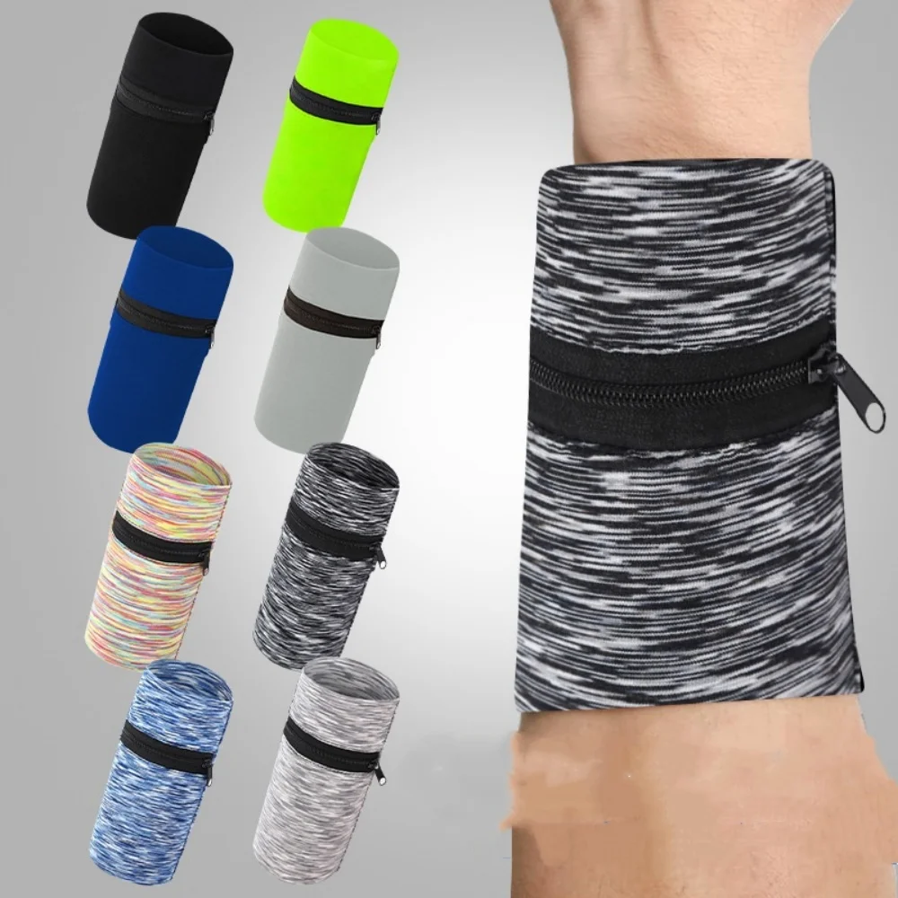 Sports Wrist Bag Multi Functional Wrist Wallet Pouch Wristband Arm Bag Soft Cycling Wrist Wallet For Walking Cycling Jogging