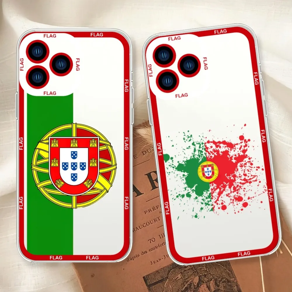 Nation Portugal Flag Phone Case For iphone 11 12 13 14 15 Mini Plus Pro Max Transparent Shell