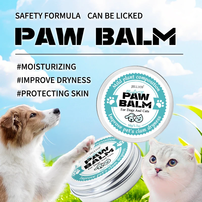 Pfotenbalsam für Katzen, Hunde, 50 g, Katzen- und Hundepfoten-Schutzcreme, Haustier-Nasenschutz, Feuchtigkeitscreme, Haustier-Rissfüße, Reparaturzubehör für Katzen