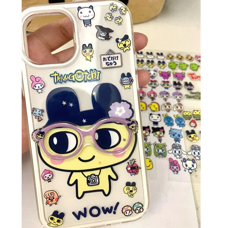 1 pz Tamagotchi Adesivo in cristallo in rilievo Adesivo decorativo per telefono cellulare fai da te Adesivi decorativi per cancelleria per conti a mano per studenti