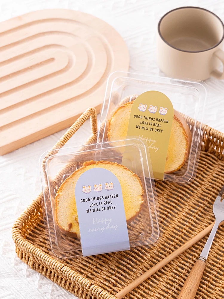 Caja de Embalaje Transparente para Rollos de Pastel, Caja de Embalaje para Postres Dulces y Pasteles en Capas, para Pastelería