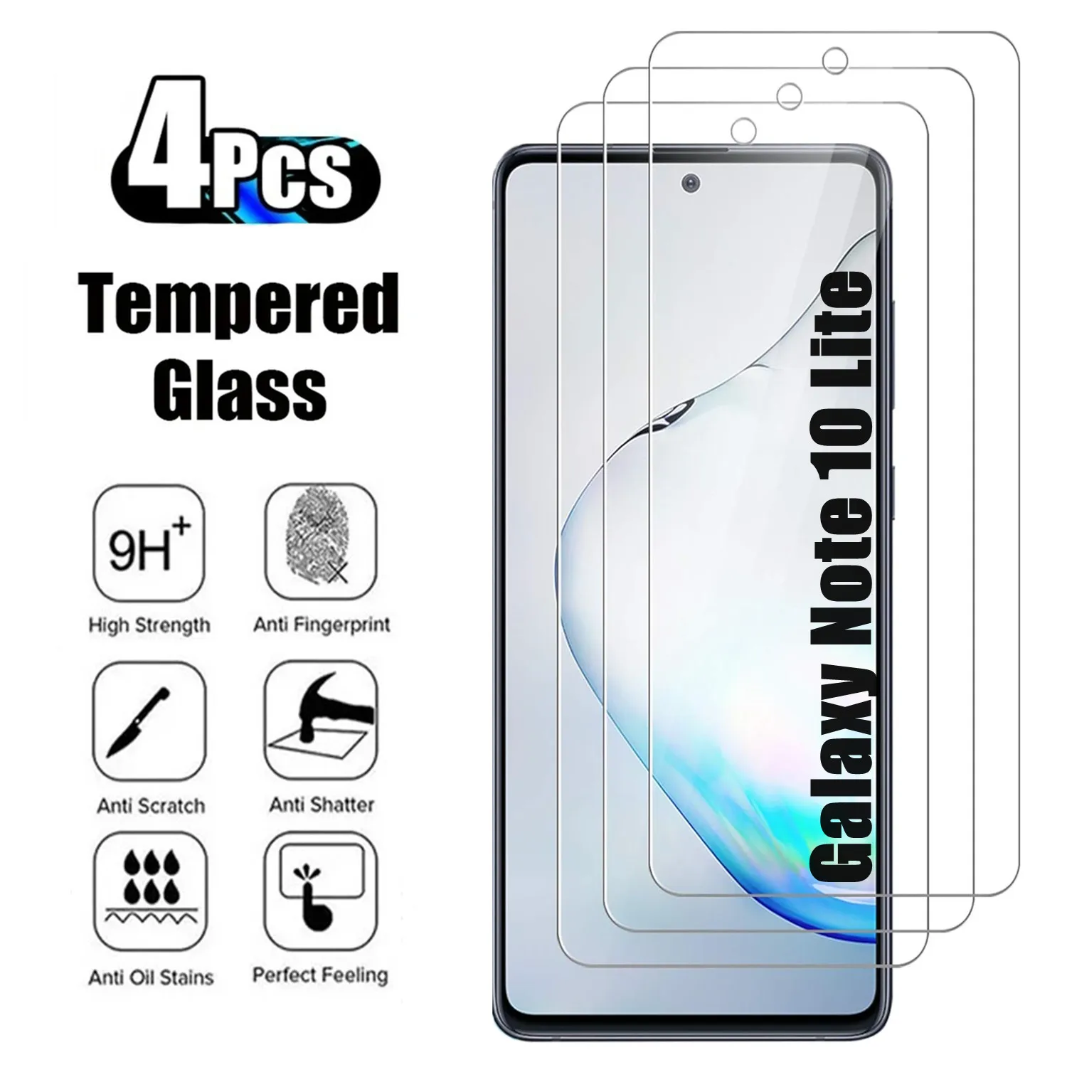 

2/4Pcs Screen Protector Glass For Samsung Galaxy Note 10 Lite Tempered Glass Film