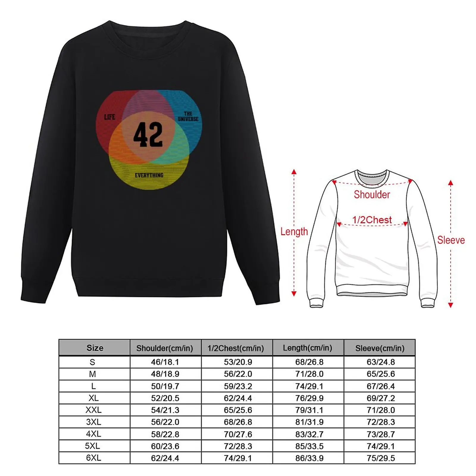 Venn Diagram: Life, the Universe & Everything Sweatshirt male clothes mens clothing streetwear men oversize sweatshirt