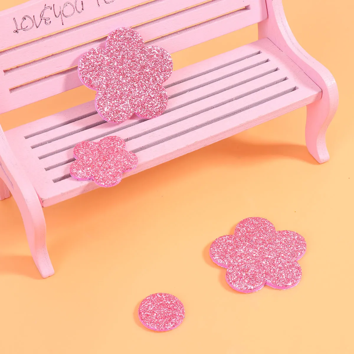 

5pcs 5 Bags Diy Glitter Flower Eva Self Adhesive Stickers For Scrapbooking Crafts Classroom Decoration Sparkling Patches