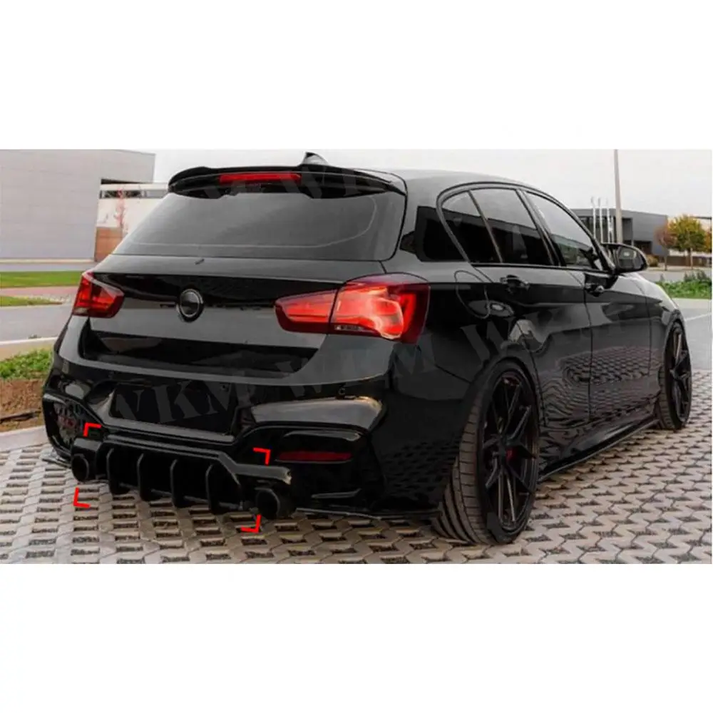 

JCYECF Rear Bumper Diffuser Spoiler Canards Splitters Trims Car Styling for BMW 1 Series F20 M Sport 2015-2018 Gloss Black