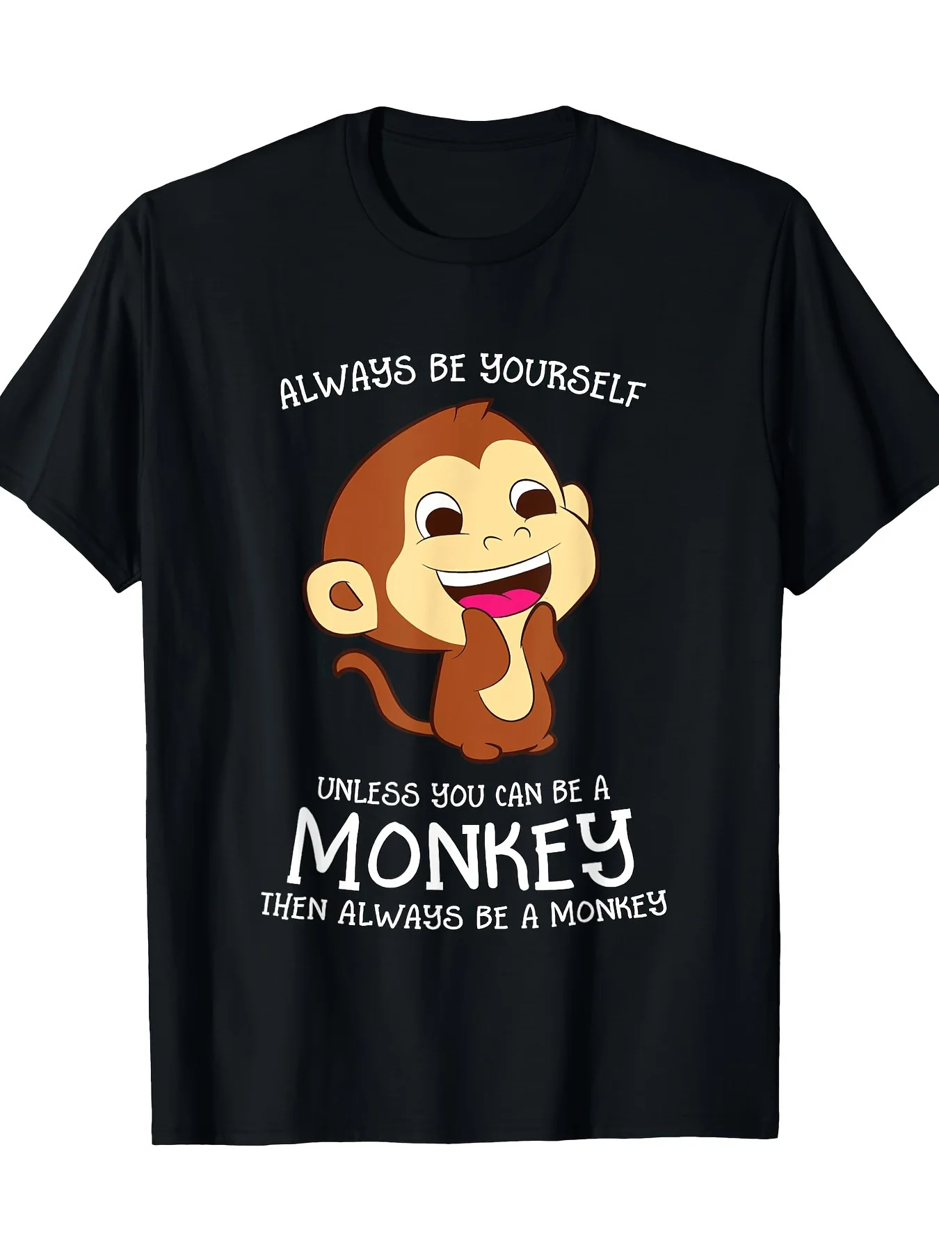 Men'S 'Always Be Yourself' Monkey Graphic T-Shirt - a Soft And Comfortable Casual Tee, Perfect for Leisure Wear, Travel, And Wor