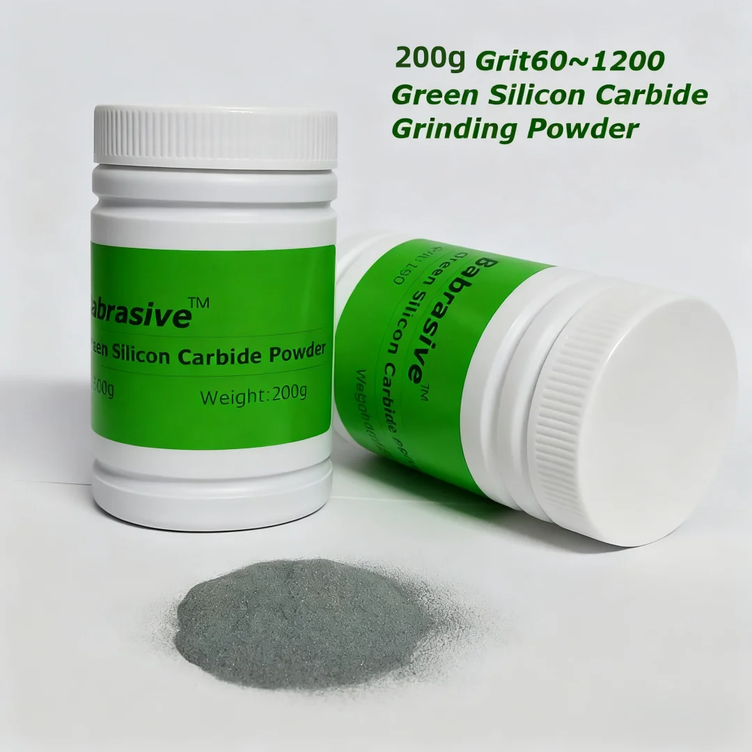 مسحوق كربيد السيليكون الأخضر 200 جرام بحجم جسيم 60-1200، مزود بآلة طبلة تهتز، يستخدم لتلميع اليشم #1