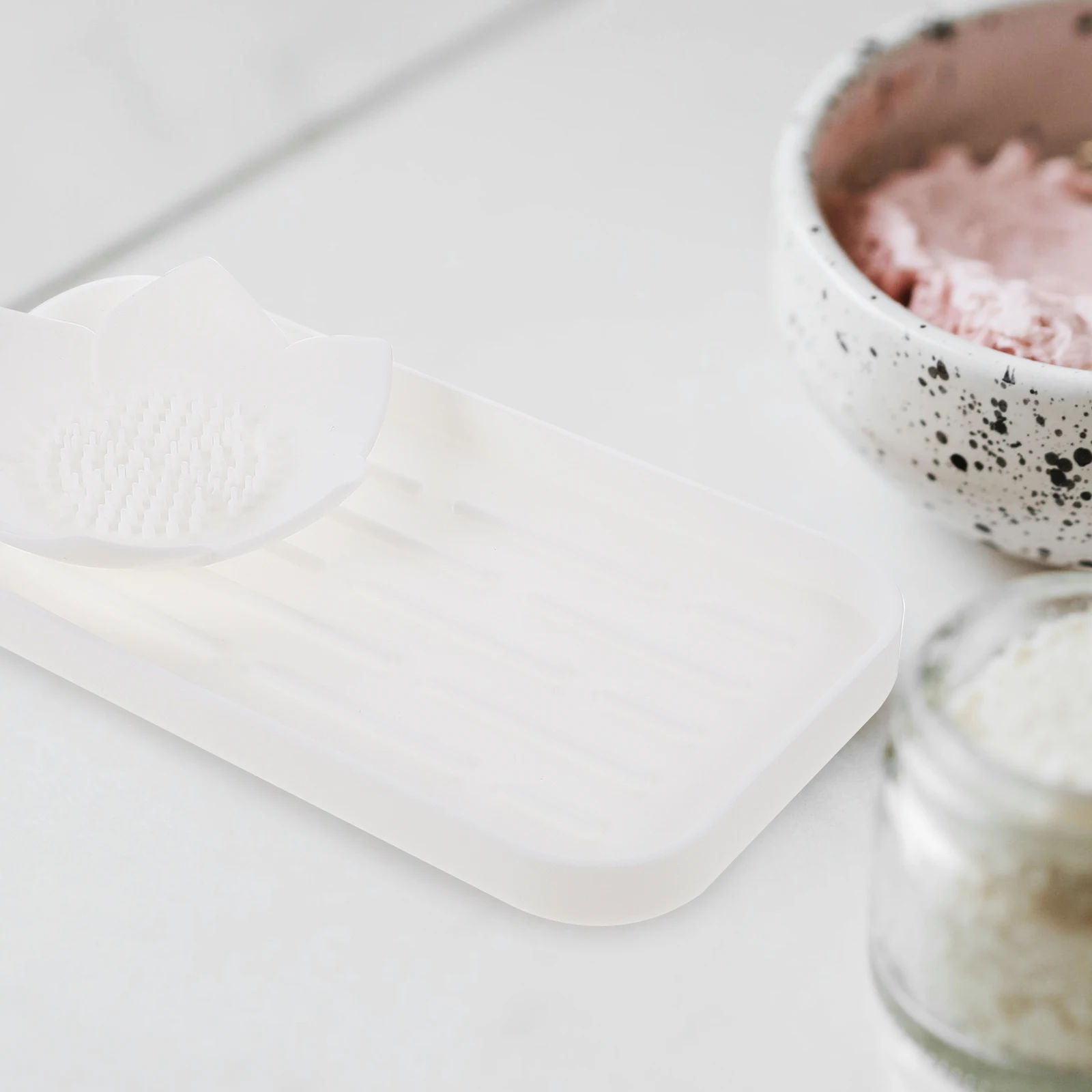 

Silicone Soap Holder Drain Pan Mat Kitchen Tray Portable Sink Dish Rack Home Supplies Bathroom Shower Toiletries Accessories