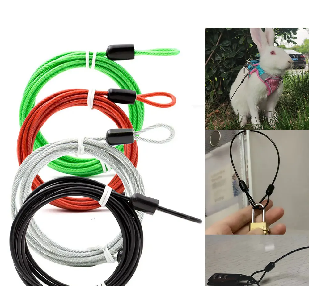 50 Stück 2mm Edelstahl-Drahtseil PVC-Farbbeschichtet mit Ring, Kabelseil, fester Aufhängungsseil für Haushalt, Outdoor, Reisen – Detail 3