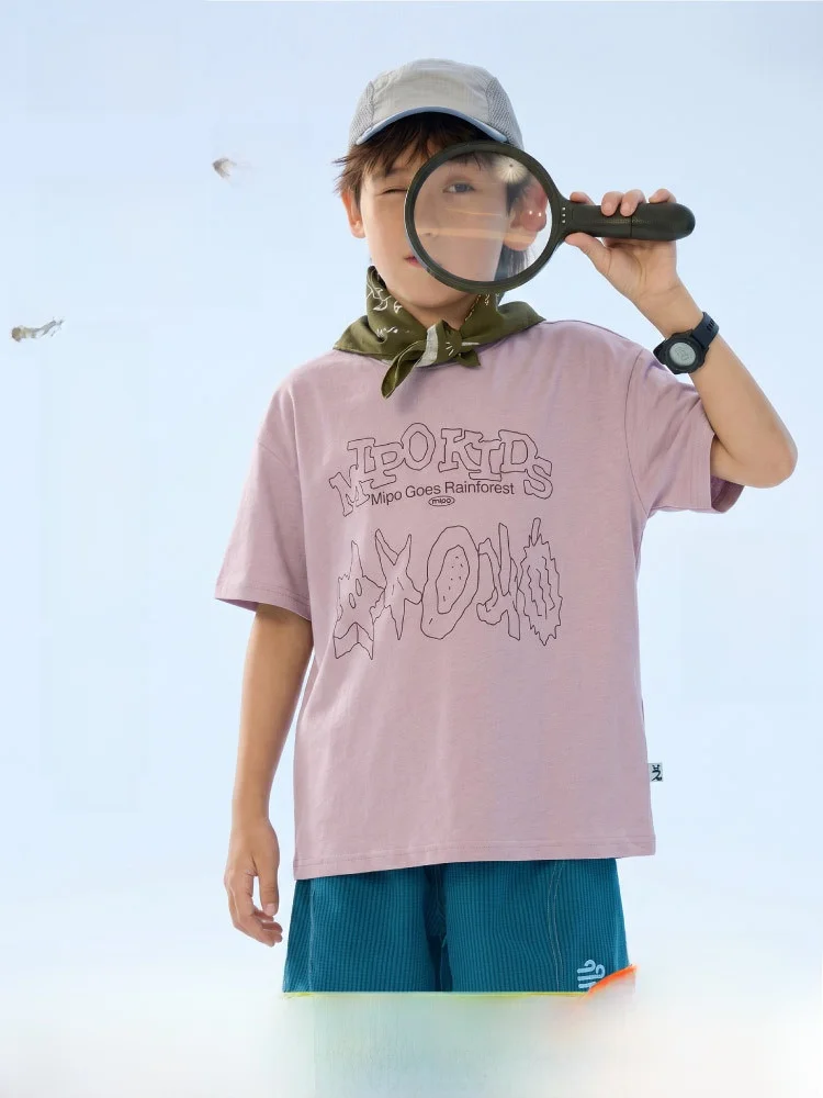 

Pure Cotton Children's T-Shirt Summer Outdoor Sports Breathable Loose Short Sleeve Printed Fashionable for Boys And Girls