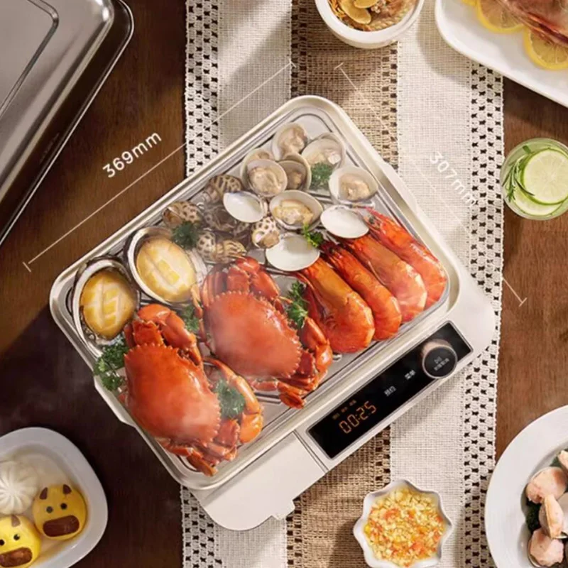 Electric Food Steamer 220V Home Timing 304 Stainless Steel 16.5L Double Layer Large Capacity Steam Pot cocina electrica