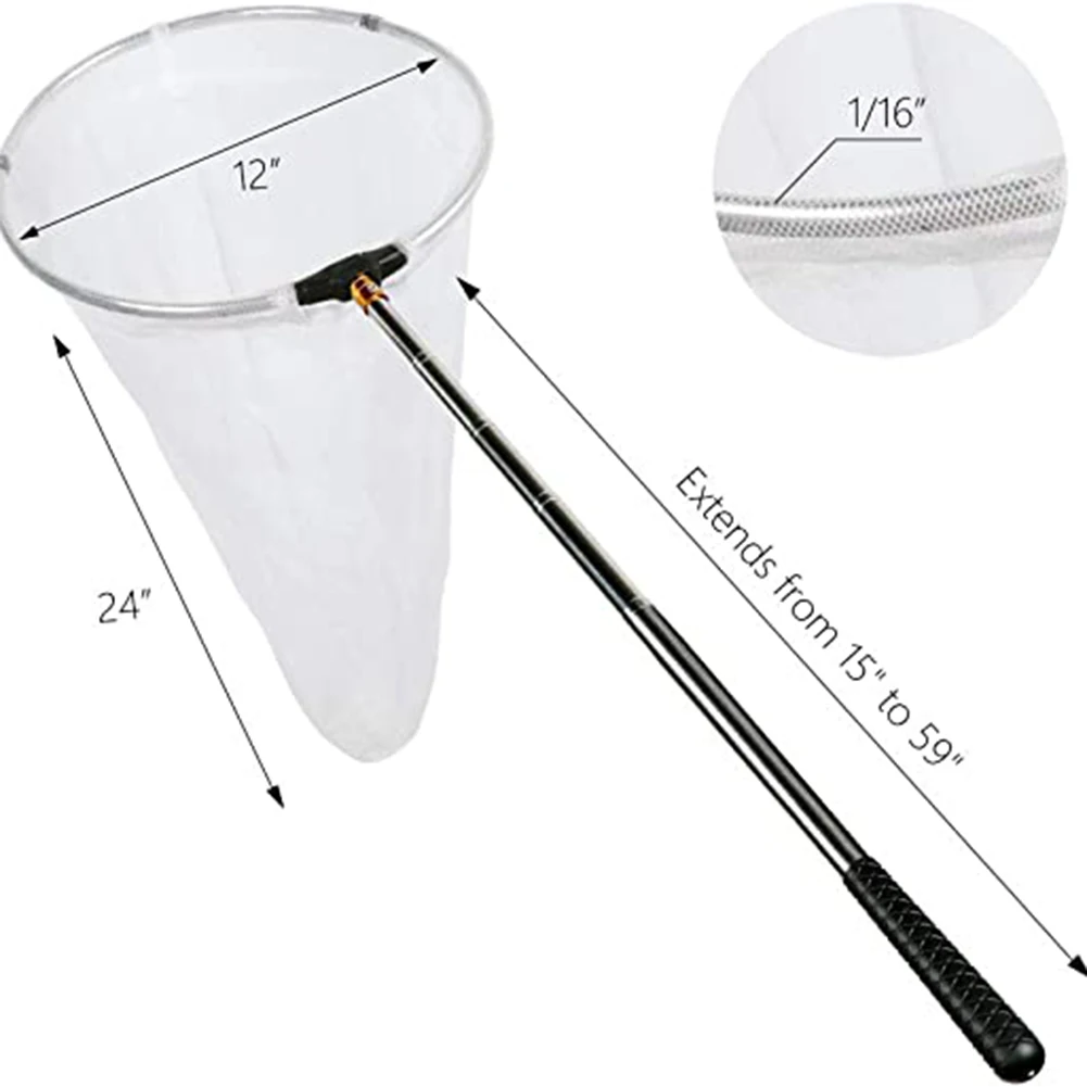 Net, Stainless Steel & Nylon Mesh, Retractable Field Size 3