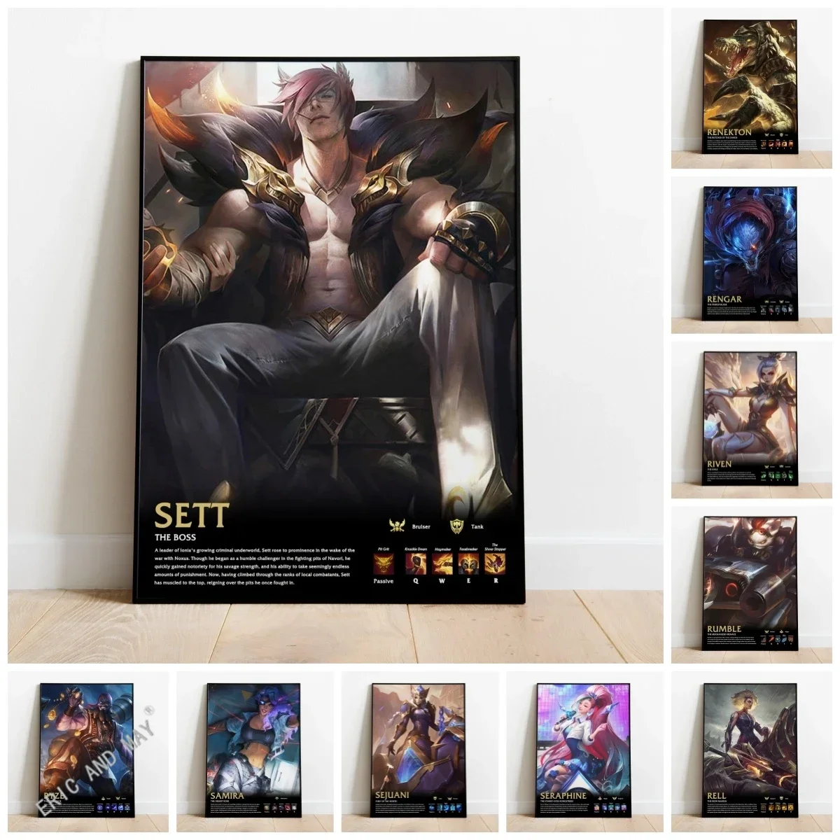 Popular Game LoL Character Posters Home Decoration Canvas Painting Wall Art High Quality Aesthetic Room Decor