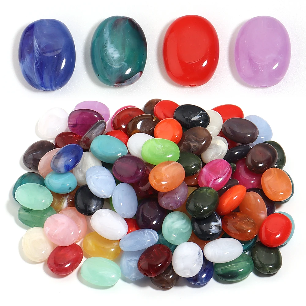 Vintage Collectible Marbles - 20 piezas de cuentas acrílicas ovaladas