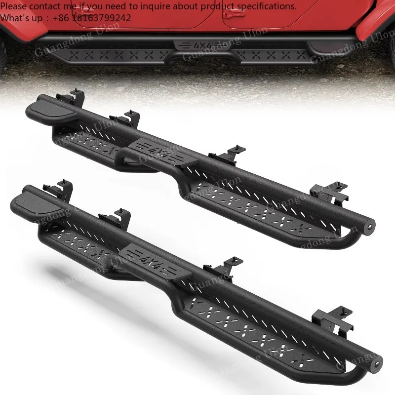

Boards Two Stairs Drop Side Steps for 2020 2021 2022 Jeep Gladiator JT 4 Door, Step Plate Rock Sliders Rail, Black