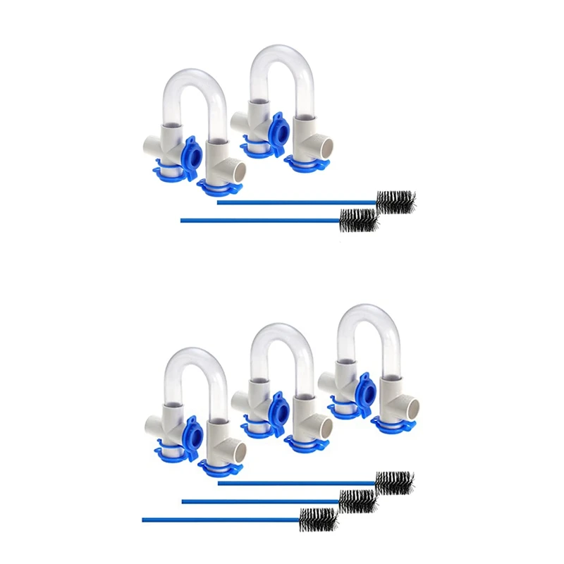 3/4In Standard Condensate Trap With 16In Cleaning Brush PVC Transparent U Trap For HVAC Systems, Air Conditioner