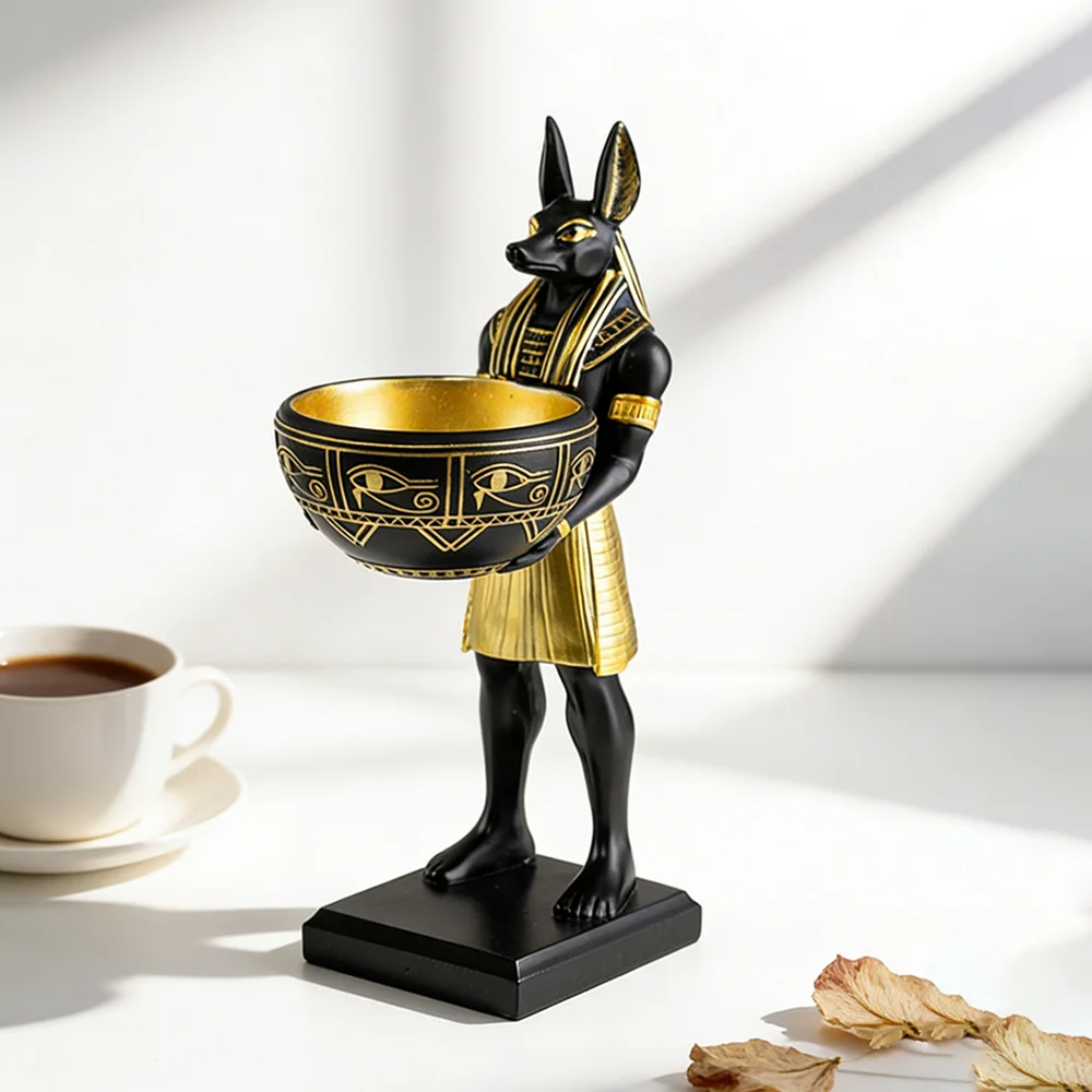 Anubis Pallet Storage Tray Resin Ornament Ancient Egypt Dog God Handicraft Living Room Beside The Table Study Decoration Gift