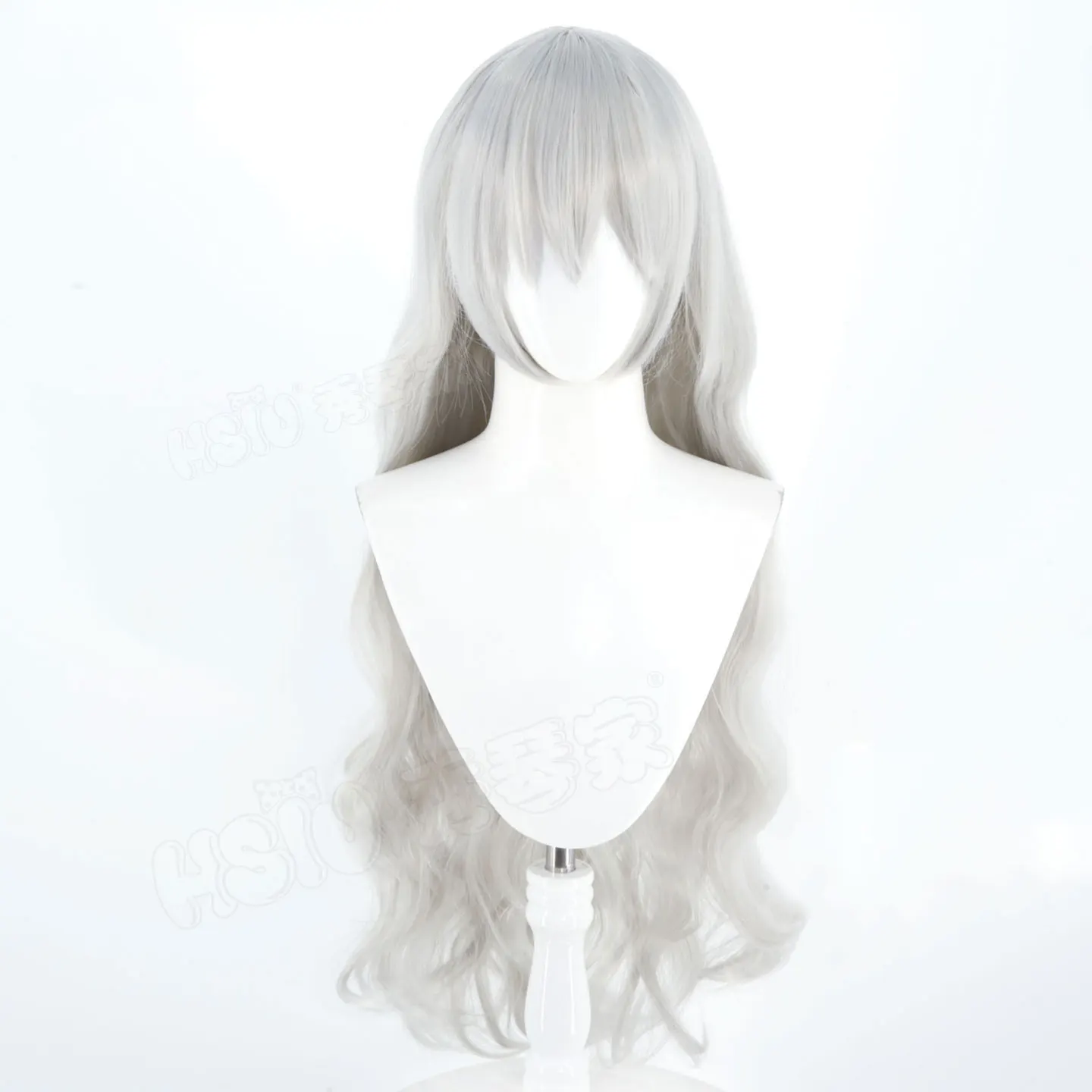 Anime jogo biblioteca de ruina argalia cosplay peruca longo encaracolado cinza branco cabelo sintético mulher festa de halloween carnaval roleplay peruca