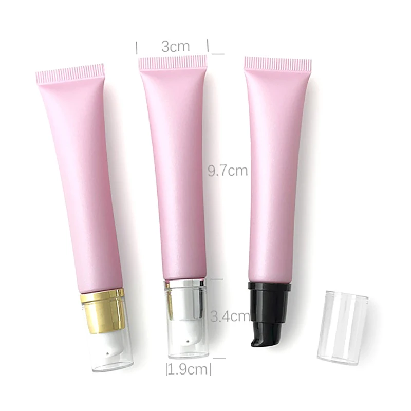 Óleo essencial de maquiagem para viagem, creme vazio para os olhos, tubos recarregáveis de apertar, 20ml, garrafa de vácuo, recipientes de brilho labial