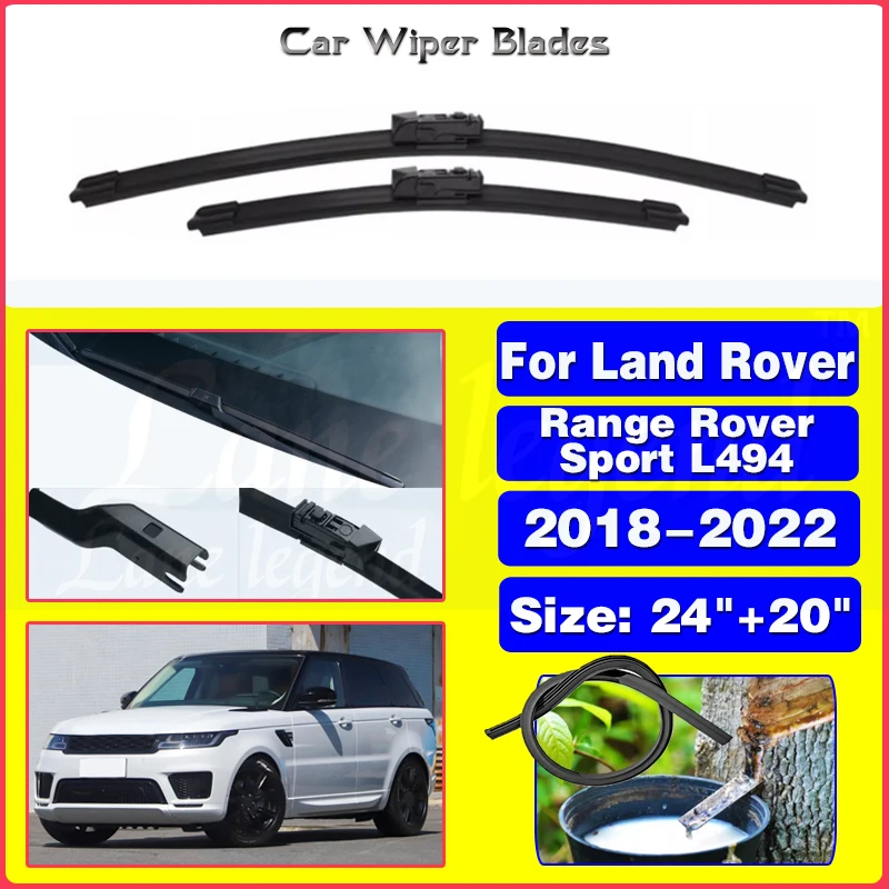 

2pcs For Range Rover Sport L494 2018 - 2022 MK2 Front Wiper Blades Windshield Windscreen Window Cutter Car Accessories 24"+20"