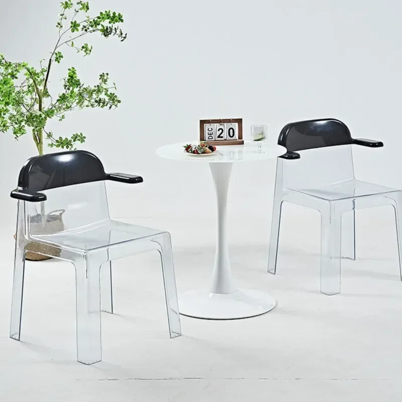 كراسي طعام منزلية من الأكريليك، طاولات وكراسي بلاستيكية بسيطة ومبتكرة، كراسي شفافة قابلة للتكديس، كرسي طعام