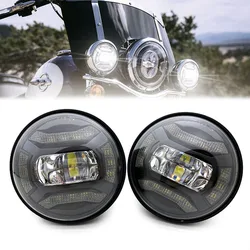 4.5 인치 LED 안개 램프 운전 조명 DRL 천사 눈 오토바이 30W 라운드 방수 보조 통과 램프, 2 피스