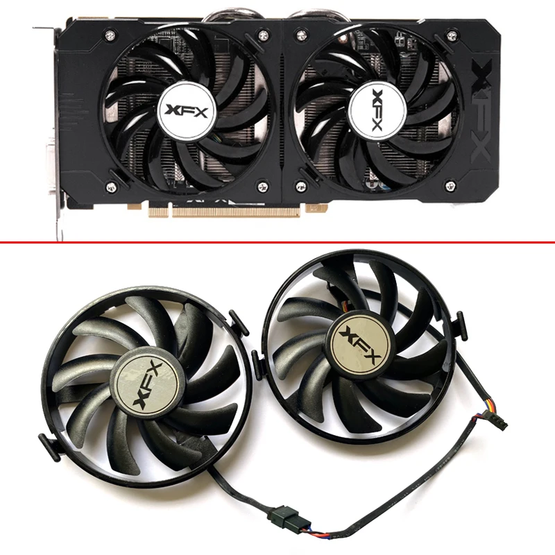 

2 шт., охлаждающий вентилятор RX460 для XFX Radeon R9 380 380X R9 370 370X RX460 560 R7 350 360 370, вентиляторы для графической карты