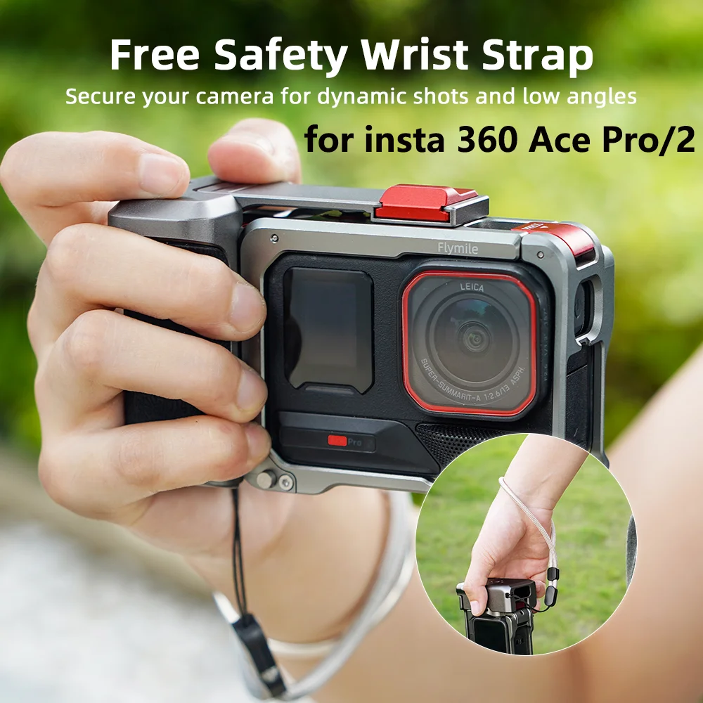 

For Insta360 Ace Pro/Ace Pro 2 Camera Grip Quick-Release Aluminum Alloy Cage, Portable Hand Frame Shutter Kit