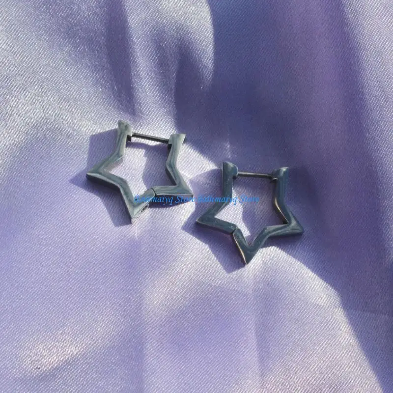 573B Simple Small Pentagram Star Earrings Sweet Cool Earrings Punk Piercing Earring Fashion Jewelry