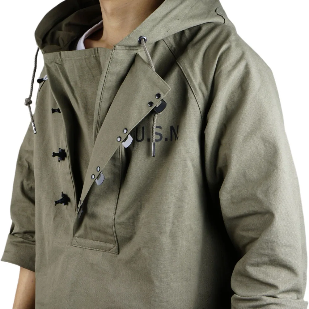 WWii-アメリカ海軍のユニフォーム,金属ボタン付きレトロなコート,グリーンのフード付きスウェットシャツ,ジャケット,軍服
