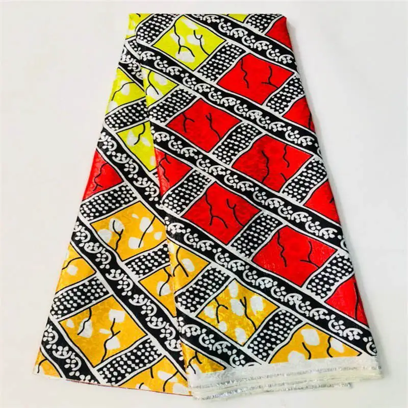 5 Yards Fashion Desing High Quality African Style Gold Line Jacquard Embroidery Lace Fabric For Party Prom Dress Material.