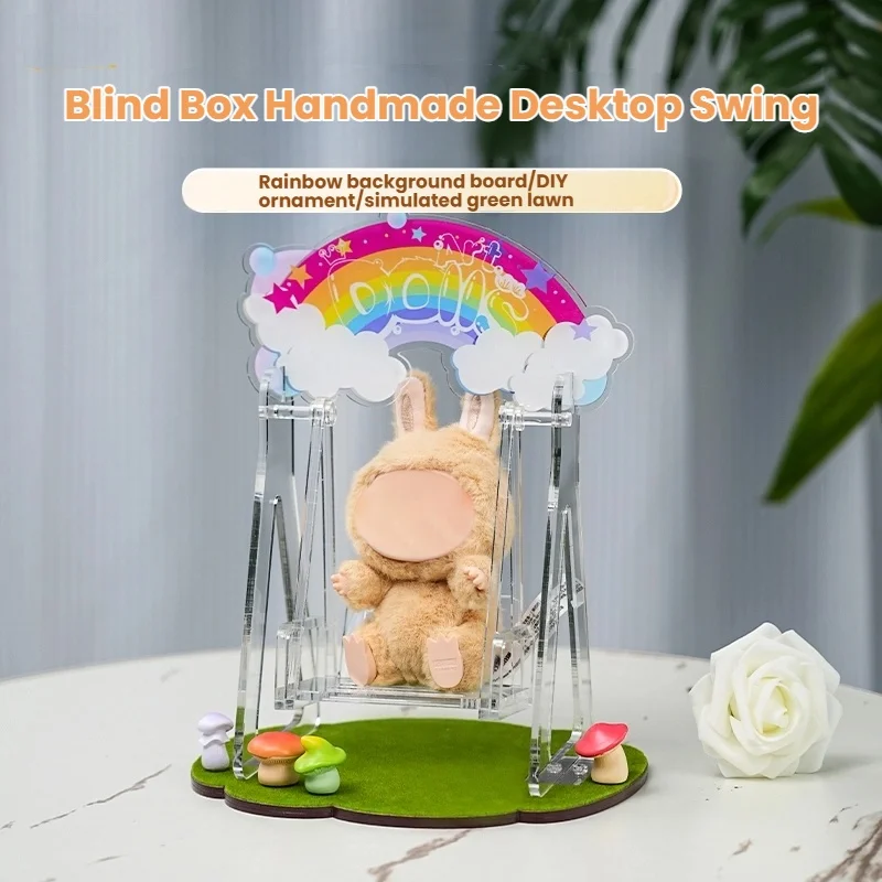 

Doll display: First and second generations of vinyl 17-centimeter blind box dolls, table swing, storage and display