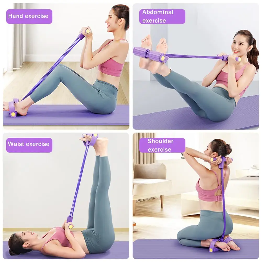 Multifunction Tension Rope, 6-Tube Elastic Yoga Pedal Puller Resistance Band, Natural Latex Tension Rope Fitness Equipment image 5