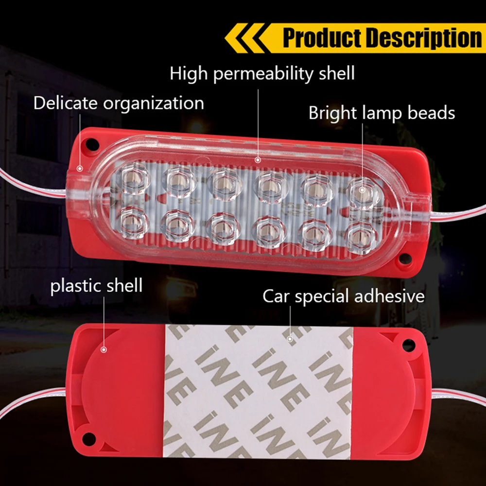 10 × 12v led światła przyczepy 24V migające lampka sygnalizacyjna ostrzegają awaryjne wodoodporne boczne obrysówka kierunkowskaz światła DIY