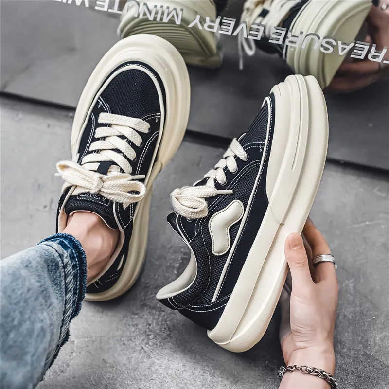 2024 Spring New Internet Celebrity Thick Sole Comfortable and Sporty Trendy Small Top Fashion Versatile Mesh Men's Shoes