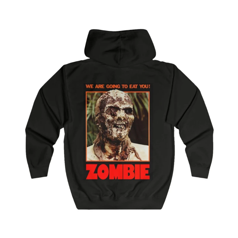 

Zombie 80's Horror Hoodie, Unisex Full Zip Hoodie, Scary Sweatshirt, Halloween Costume, Retro Design Jacket