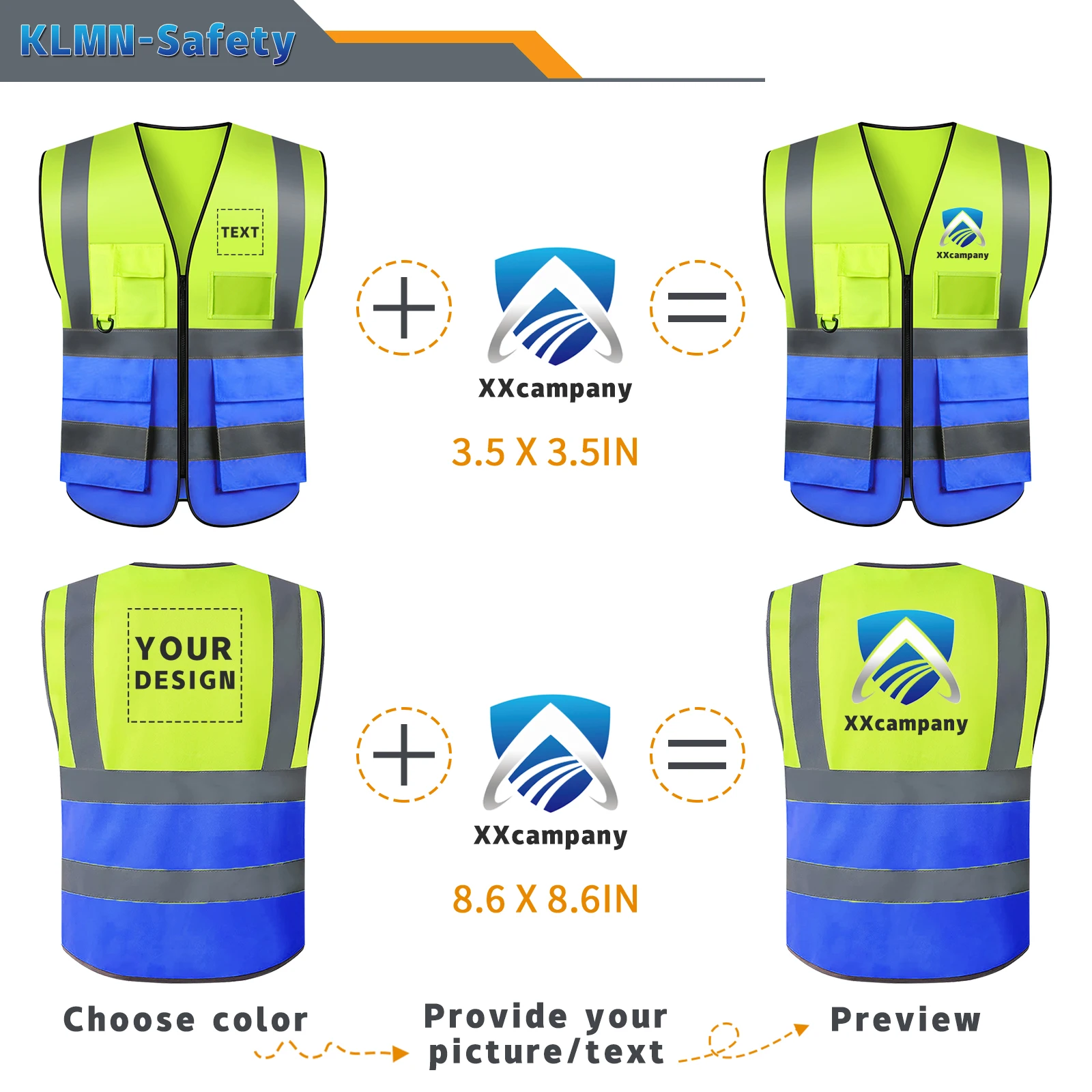 Custom Your Text Logo Reflective Safety Vest Construction Work Traffic Vest Railway Coal Miners Uniform Security ANSI Class 2