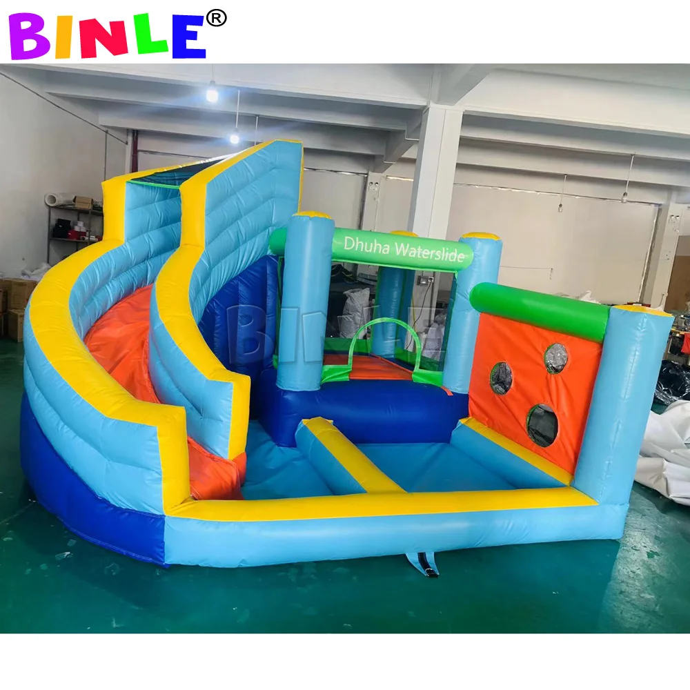 Kommerziellen Bunte Aufblasbare Wasser Rutsche Bounce Haus Mit Pool Für Kinder, Hinterhof Wasser Rutsche Combo Springen Prahler Outdoor