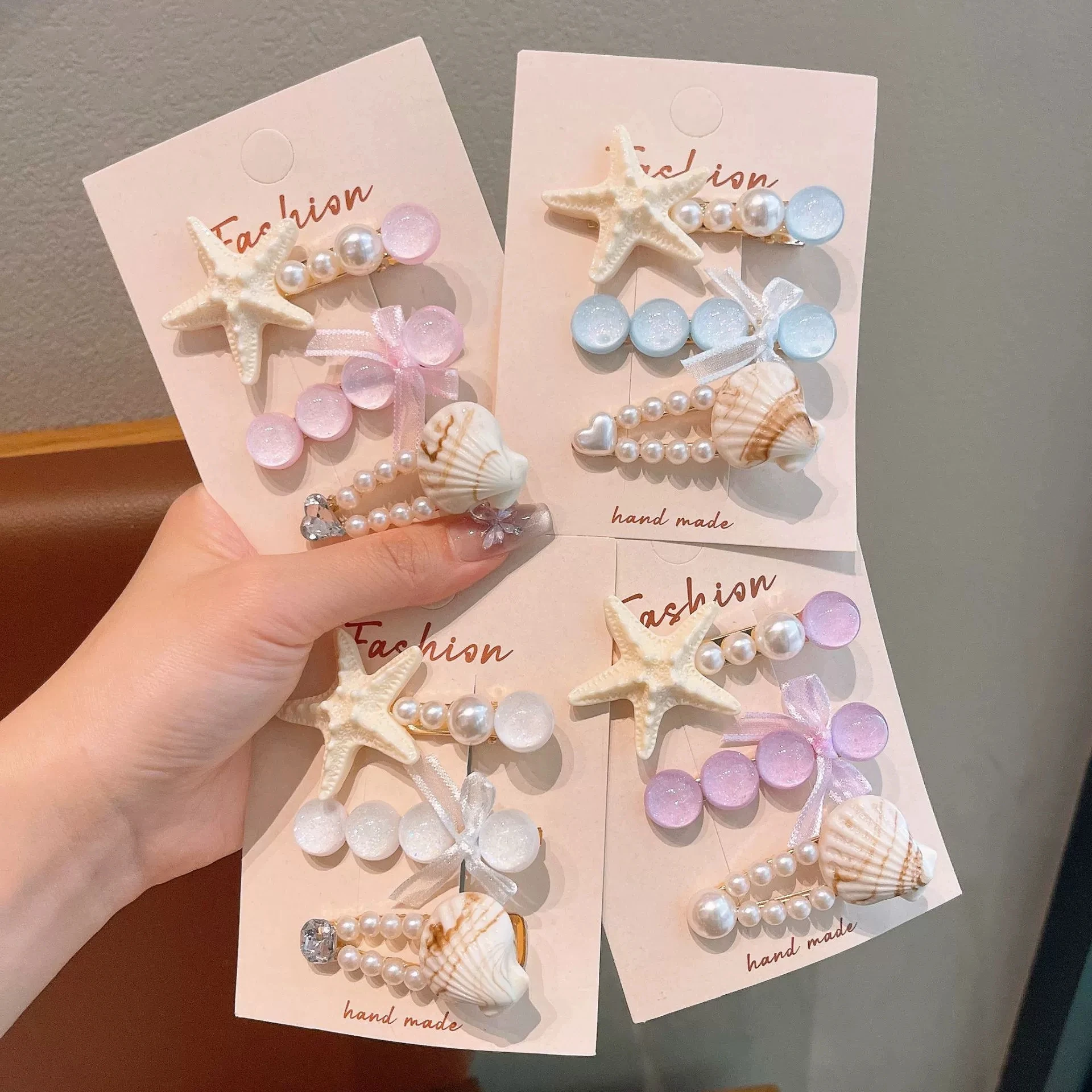 Cute Pearl Shell Hair Clips for Little Girls Side Bang Fringe Barrettes Kids Hair Pins Daily Wear Hair Accessories for Children
