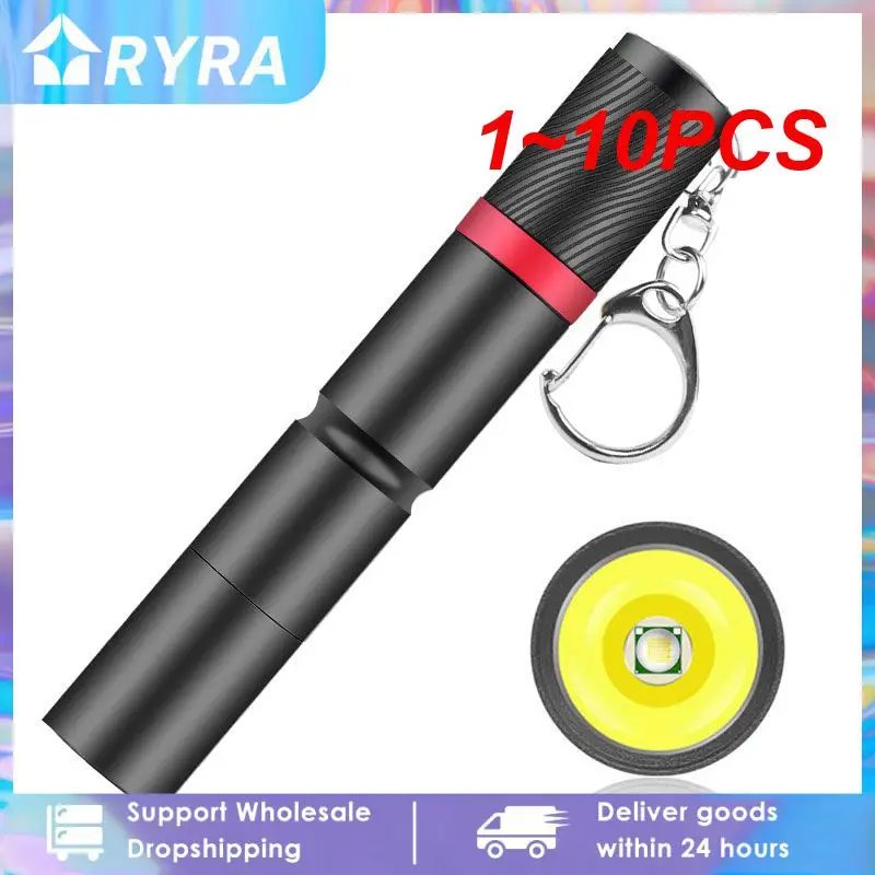 1~10PCS Portable Pen Light Keychain Mini Flashlight Pocket LED Pen Clip LED Flashlight Hand Light Use AAA Battery